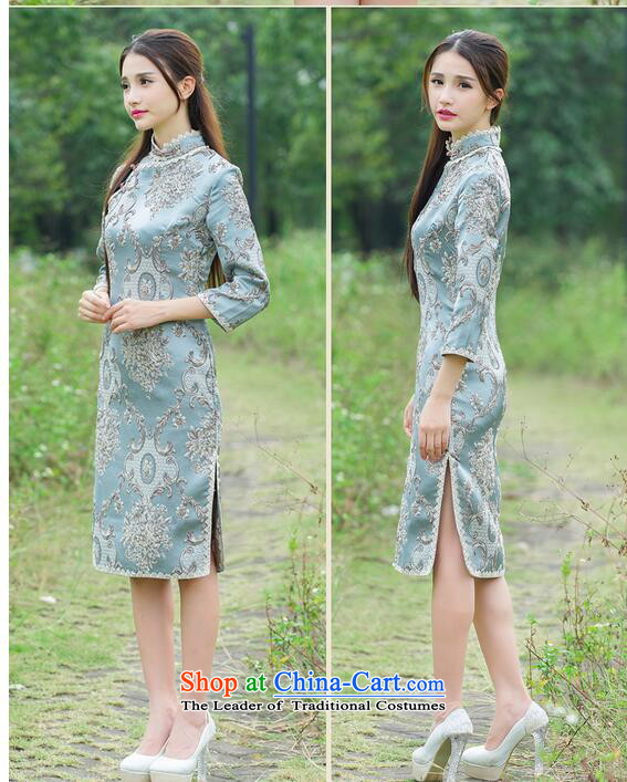 Ruth autumn 2015 Flower Palace Connie heavyweight click of flower embroidery is pressed longer embroidery cheongsam dress up the clip picture color manually XL Photo, prices, brand platters! The elections are supplied in the national character of distribution, so action, buy now enjoy more preferential! As soon as possible.
