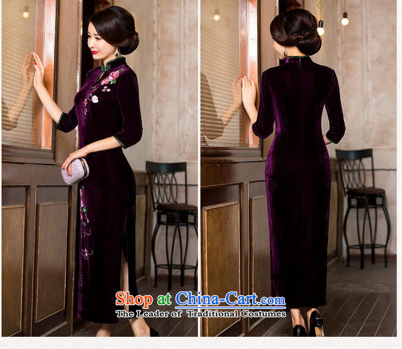 The cross-SA-picture information for autumn and winter 2015 scouring pads cheongsam dress seven long-sleeved banquet Sau San qipao skirt HY 7119 purple M picture, prices, brand platters! The elections are supplied in the national character of distribution, so action, buy now enjoy more preferential! As soon as possible.