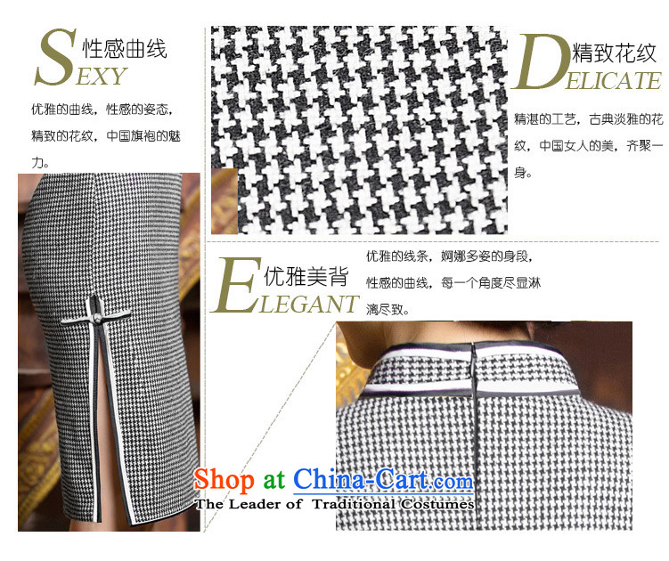 Yuan of shadow of long-sleeved retro hair? 2015 winter improved qipao cheongsam dress female chidori of qipao skirt the new double-decker QD307 chidori grid L picture, prices, brand platters! The elections are supplied in the national character of distribution, so action, buy now enjoy more preferential! As soon as possible.