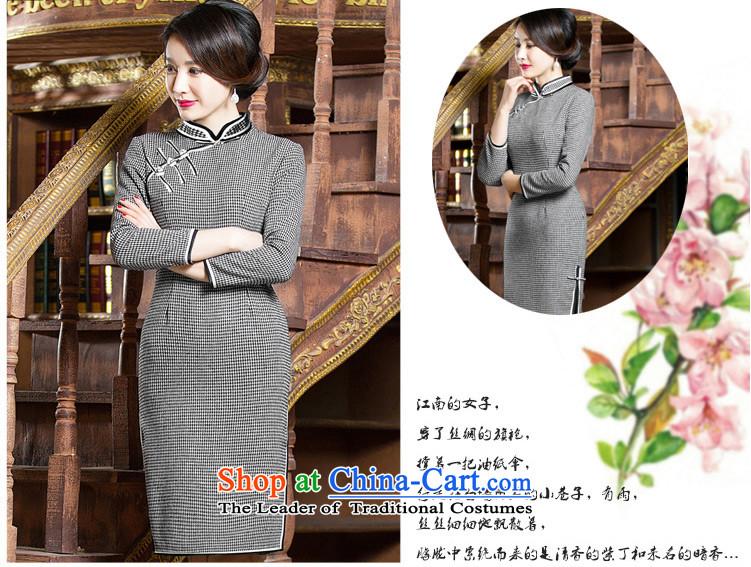 Yuan of shadow of long-sleeved retro hair? 2015 winter improved qipao cheongsam dress female chidori of qipao skirt the new double-decker QD307 chidori grid L picture, prices, brand platters! The elections are supplied in the national character of distribution, so action, buy now enjoy more preferential! As soon as possible.