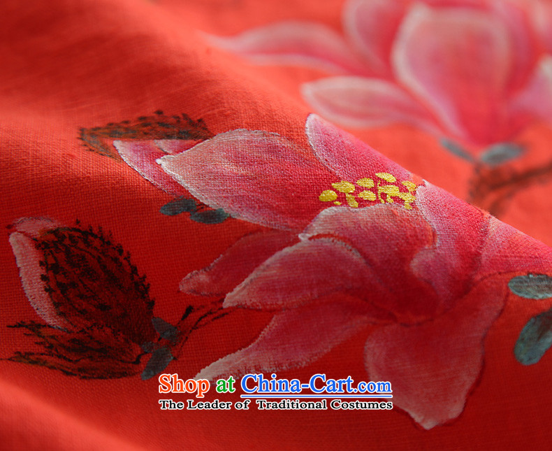 Ink 2015 autumn and winter linen clothes New hand-painted wood cotton shirt leisure retro Chinese improved Han-girl Tangerine Orange XL Photo, prices, brand platters! The elections are supplied in the national character of distribution, so action, buy now enjoy more preferential! As soon as possible.