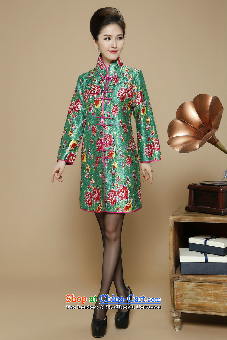 The elderly in the autumn and winter 2015 Ms. stylish cardigan silk linen in long jacket, reverse collar middle-aged ladies Tang dynasty MOM pack simple wild long-sleeved jacket in green XXL picture, prices, brand platters! The elections are supplied in the national character of distribution, so action, buy now enjoy more preferential! As soon as possible.