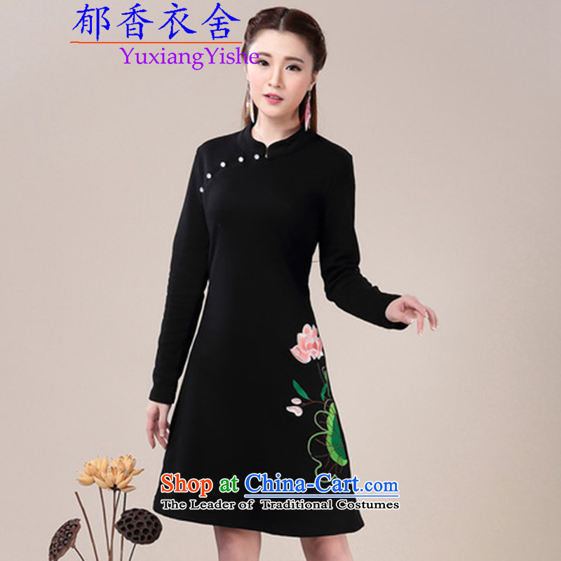 Yu Xiang Yi homes by 2015 skirt improved autumn and winter qipao replacing forming the skirt video thin Ms. Sau San long-sleeved dresses qipao Black XL, Yu Xiang Yi (YUXIANGYISHE) , , , shopping on the Internet