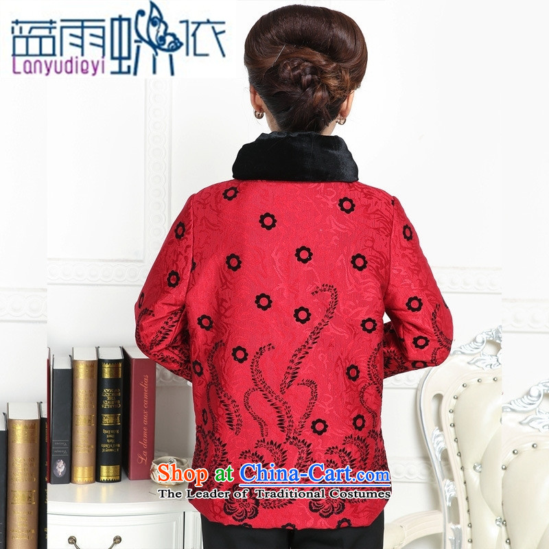 Ya-ting shop in Tang Dynasty older female ãþòâ winter clothing China wind load mother Chinese Winter robe, improvement of Tang Dynasty ÃÞÒÂ XXXL, red blue rain butterfly according to , , , shopping on the Internet