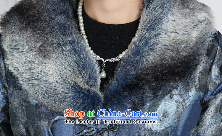 Ya-ting shop in Tang Dynasty, Ms. older cotton coat gross Neck Jacket coat women's mother large warm winter clothing robe national blue XL Photo, prices, brand platters! The elections are supplied in the national character of distribution, so action, buy now enjoy more preferential! As soon as possible.