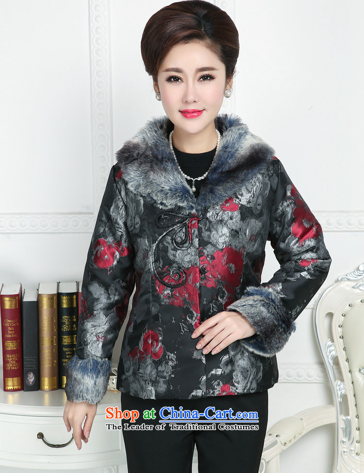 Ya-ting shop in Tang Dynasty, Ms. older cotton coat gross Neck Jacket coat women's mother large warm winter clothing robe national blue XL Photo, prices, brand platters! The elections are supplied in the national character of distribution, so action, buy now enjoy more preferential! As soon as possible.