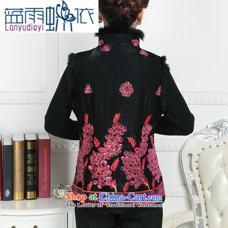 Ya-ting shop in accordance with the contents Tang Tang dynasty national gross for older persons in the vest retro MOM pack autumn and winter camp shoulder female black vest L Ma folder blue rain butterfly according to , , , shopping on the Internet