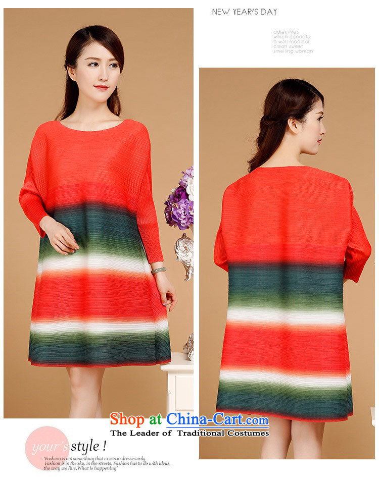 2015 Autumn and winter middle-aged ladies casual stylish gradient stripes dresses in Sau San long temperament round-neck collar 7 cuff skirt loose mother replacing autumn and winter female green are code picture, prices, brand platters! The elections are supplied in the national character of distribution, so action, buy now enjoy more preferential! As soon as possible.