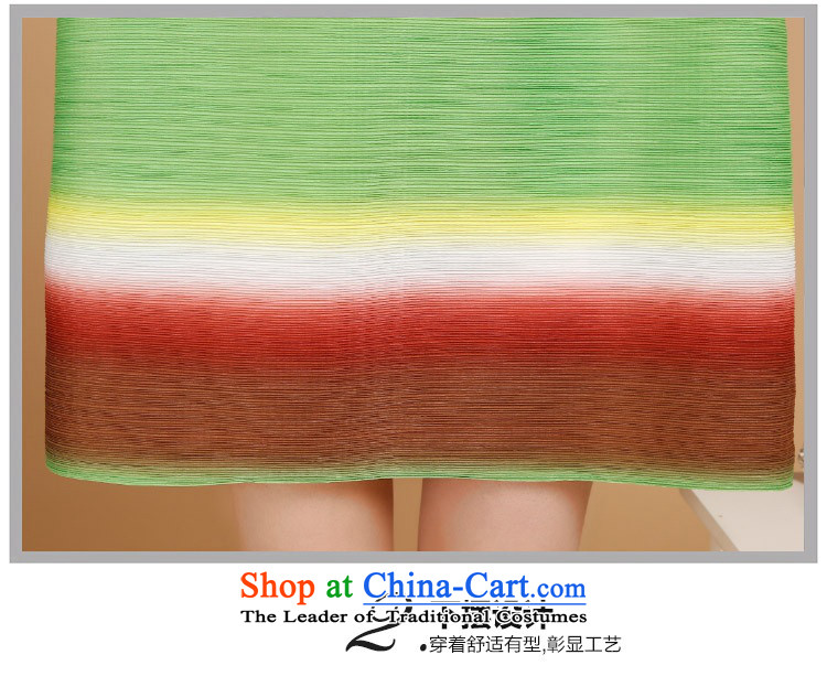 2015 Autumn and winter middle-aged ladies casual stylish gradient stripes dresses in Sau San long temperament round-neck collar 7 cuff skirt loose mother replacing autumn and winter female green are code picture, prices, brand platters! The elections are supplied in the national character of distribution, so action, buy now enjoy more preferential! As soon as possible.