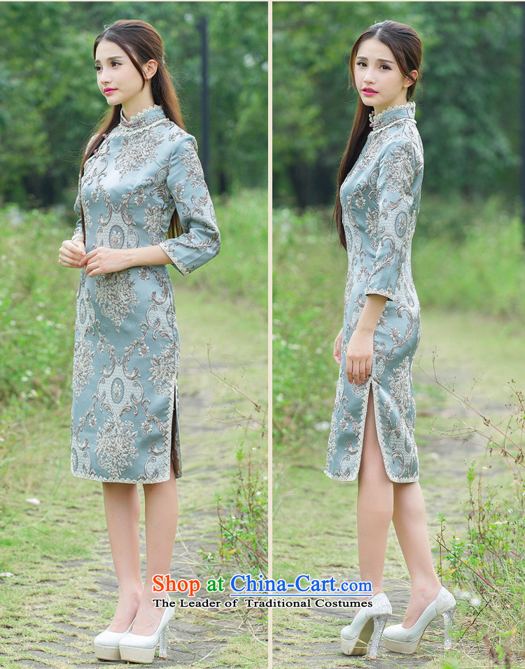 Mr SIN  2015 court source flower heavyweight click and need to come to grips with embosser embroidery cheongsam dress D map color L picture, prices, brand platters! The elections are supplied in the national character of distribution, so action, buy now enjoy more preferential! As soon as possible.