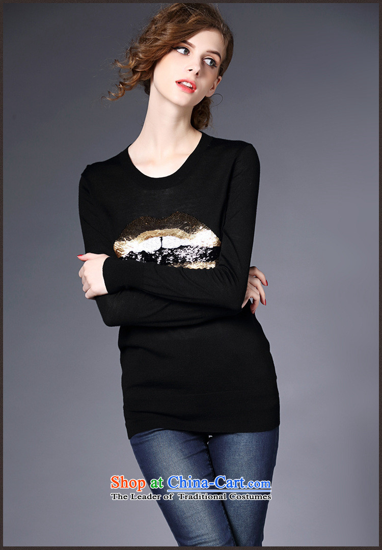 The European station 2015 Autumn Hami new long-sleeved light decorated with lips Sau San knitted T-shirts black girl S picture, prices, brand platters! The elections are supplied in the national character of distribution, so action, buy now enjoy more preferential! As soon as possible.