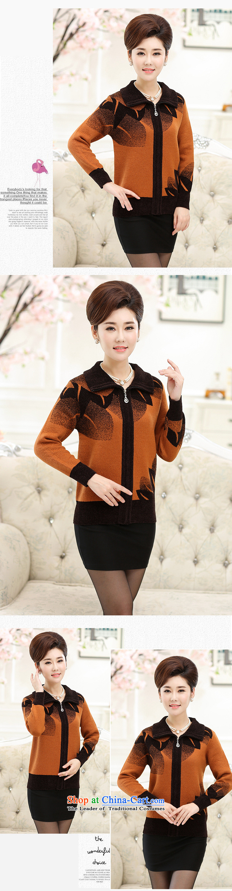 Orange Tysan *2015 autumn and winter in the new age for women Korean lapel zipper knocked color large long-sleeved jacket mother code yellow XXXL 125 pictures, prices, brand platters! The elections are supplied in the national character of distribution, so action, buy now enjoy more preferential! As soon as possible.