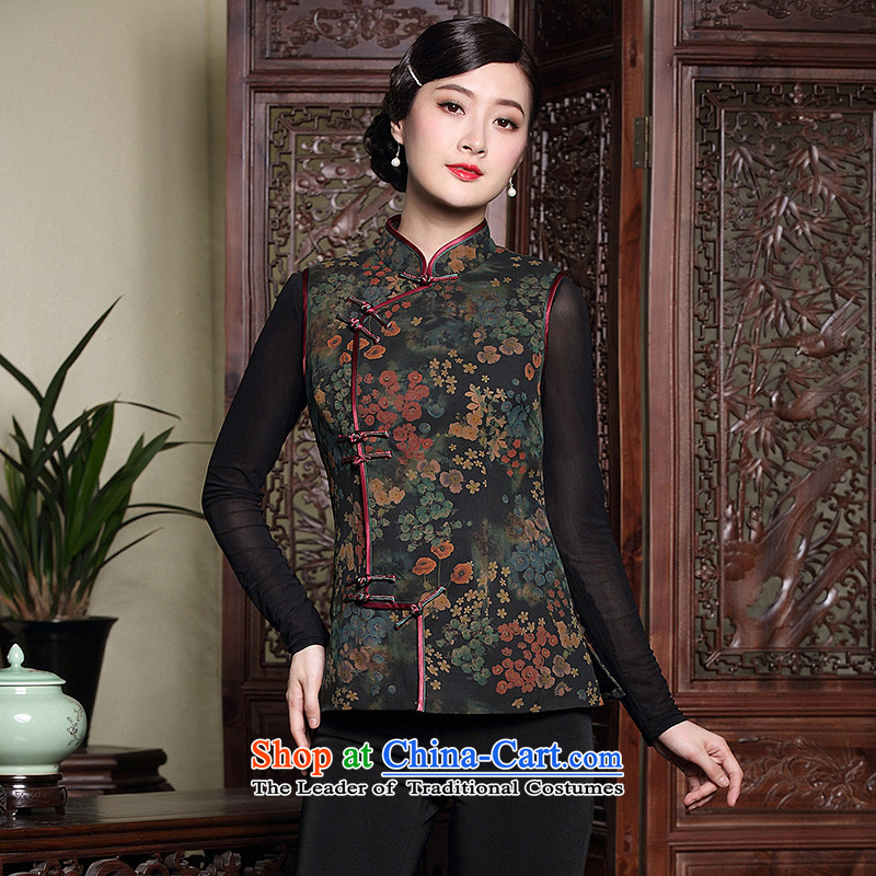 The Seal of autumn and winter ethnic Tang dynasty short-sleeved vest cotton folder silk incense cloud women qipao yarn Chinese shirt, a picture color M seal decreased by , , , shopping on the Internet