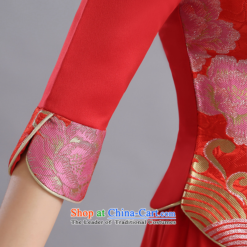 2015 new wedding dresses marriages CHINESE CHEONGSAM red long-serving drink wo service of autumn and winter female red XXL, Yi love is , , , shopping on the Internet