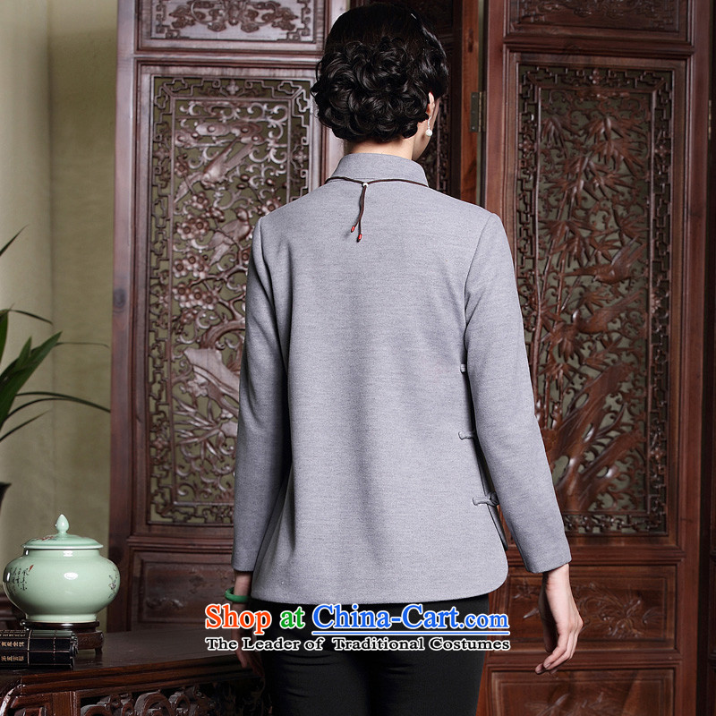 The seal of the winter new original art nouveau style qipao and T-shirt? Tang Dynasty Ms. Gross deduction Han-rom Female Light Gray XL, seal decreased by , , , shopping on the Internet