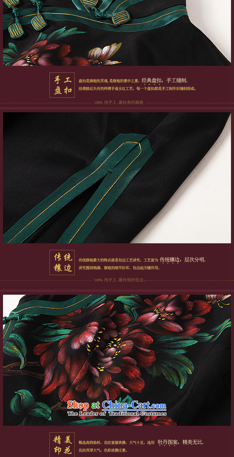 Seal in the peony * eligibility criteria of silk manually trim high-end qipao hand-painted long banquet dress dresses picture color pictures, prices, XXL brand platters! The elections are supplied in the national character of distribution, so action, buy now enjoy more preferential! As soon as possible.
