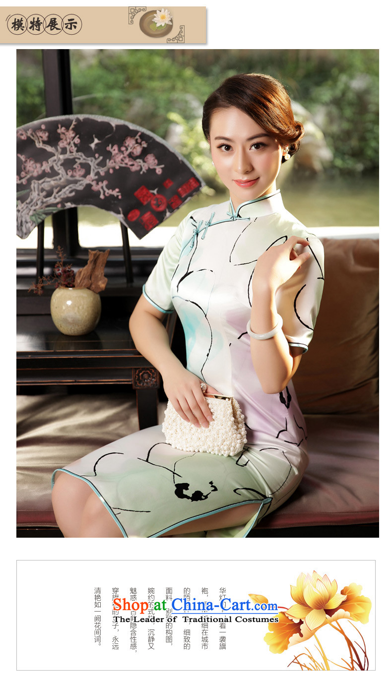The Wu female red autumn and winter silk cheongsam dress with new daily 