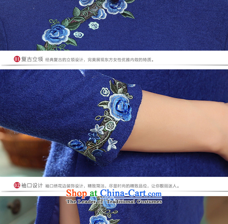 Replace cheongsam dress autumn and winter day-to-day short of New 2015 long-sleeved wool Stylish retro improvement? 