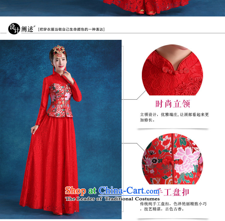 The privilege of serving the bride-leung bows qipao red wedding services long large winter wedding dress costume hi-red long long-sleeved + model with 68 Head Ornaments S-- concept of province package $10 pictures, prices, brand platters! The elections are supplied in the national character of distribution, so action, buy now enjoy more preferential! As soon as possible.