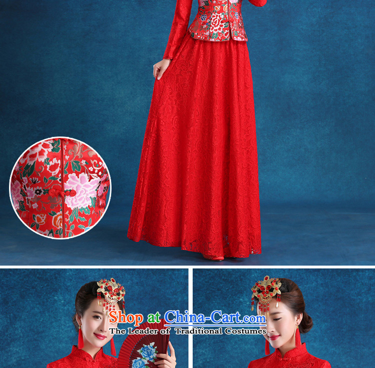 The privilege of serving the bride-leung bows qipao red wedding services long large winter wedding dress costume hi-red long long-sleeved + model with 68 Head Ornaments S-- concept of province package $10 pictures, prices, brand platters! The elections are supplied in the national character of distribution, so action, buy now enjoy more preferential! As soon as possible.