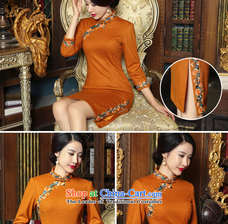2015 new cheongsam dress Fall/Winter Collections daily wool? 
