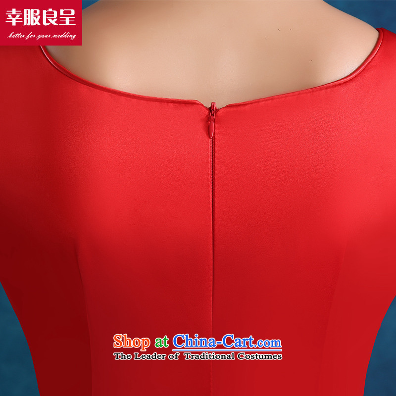 The privilege of serving-leung bows to new qipao winter clothing red wedding dress bride wedding dress costume Sau Wo service long-sleeved red long + model with 68 Head Ornaments XL-- concept of province package of services, $10-leung , , , shopping on th
