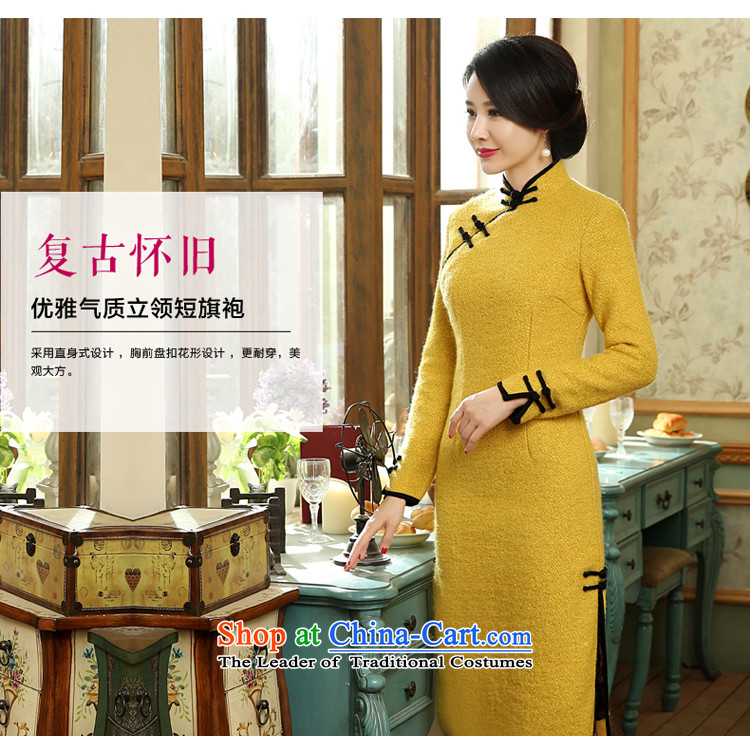 The cheongsam dress autumn and winter 2015 New Stylish retro-to-day wool gross? long-sleeved Ms. Sau San dresses Large Yellow 2XL Photo, prices, brand platters! The elections are supplied in the national character of distribution, so action, buy now enjoy more preferential! As soon as possible.