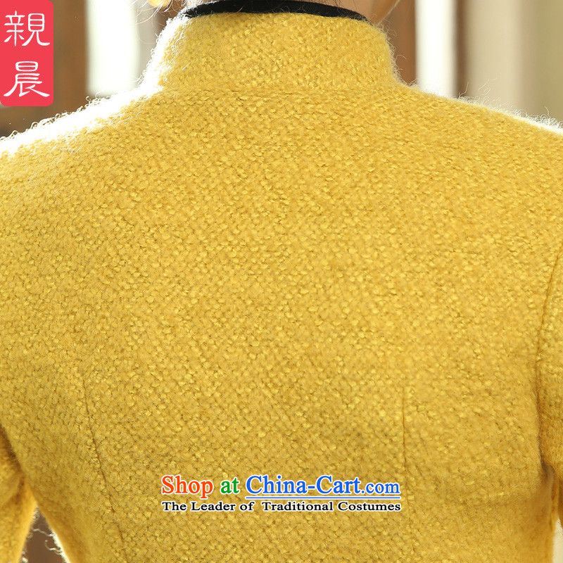 The cheongsam dress autumn and winter 2015 New Stylish retro-to-day wool gross? long-sleeved Ms. Sau San dresses large yellow 2XL, pro-am , , , shopping on the Internet