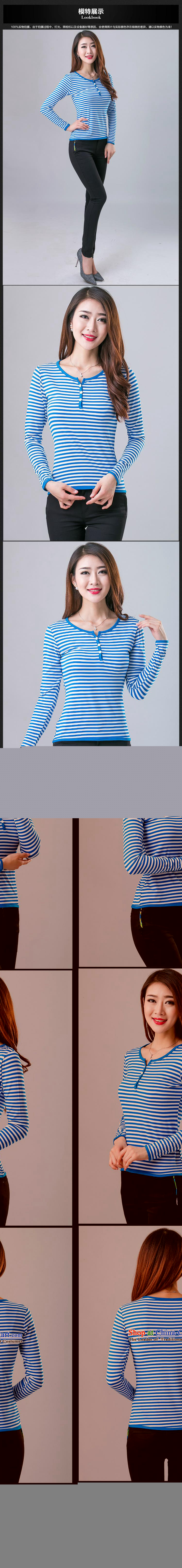 Memnarch 琊 Connie Shop 2015 new autumn and winter, forming the basis of the Netherlands Ms. fashion Western Clothes long-sleeved T-shirt with blue and white stripes female Internet XXXL picture, prices, brand platters! The elections are supplied in the national character of distribution, so action, buy now enjoy more preferential! As soon as possible.