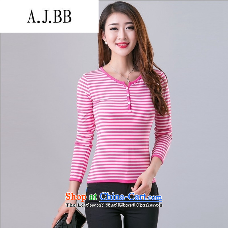 Memnarch 琊 Connie Shop 2015 new autumn and winter, forming the basis of the Netherlands Ms. fashion Western Clothes long-sleeved T-shirt with blue and white stripes female Internet XXXL,A.J.BB,,, shopping on the Internet