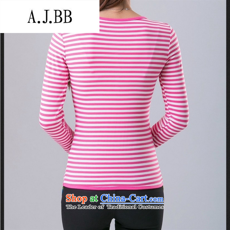 Memnarch 琊 Connie Shop 2015 new autumn and winter, forming the basis of the Netherlands Ms. fashion Western Clothes long-sleeved T-shirt with blue and white stripes female Internet XXXL,A.J.BB,,, shopping on the Internet