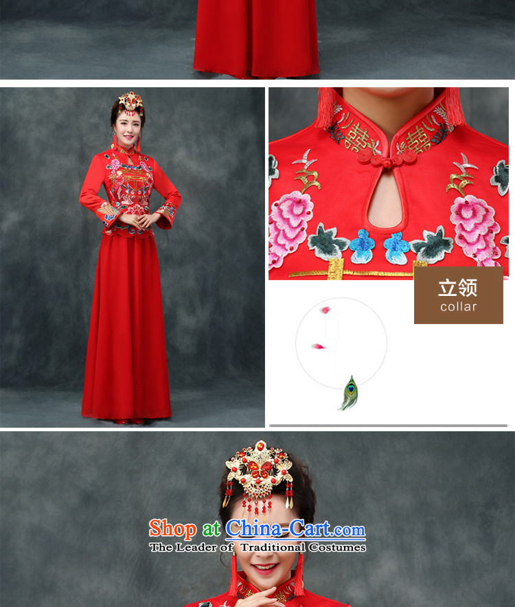 The privilege of serving-leung bows services red CHINESE CHEONGSAM wedding dress autumn and winter long-serving long-sleeved bride marry Wo Yi two kits cheongsam + model with 68 Head Ornaments S-- concept of province package $10 pictures, prices, brand platters! The elections are supplied in the national character of distribution, so action, buy now enjoy more preferential! As soon as possible.
