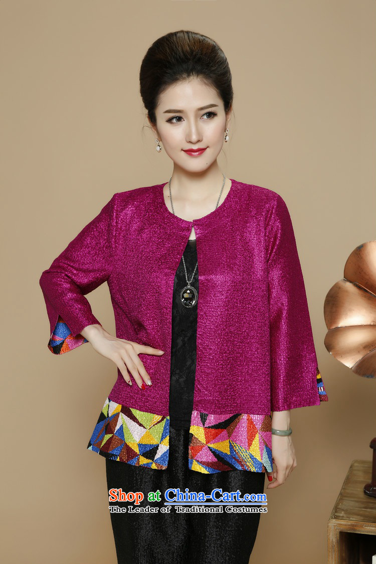 2015 Autumn and winter middle-aged ladies silk linen short jacket, the elderly in the stylish round-neck collar mother Tang dynasty replacing ãþòâ autumn and winter Sleek and versatile minimalist cardigan female red XXL picture, prices, brand platters! The elections are supplied in the national character of distribution, so action, buy now enjoy more preferential! As soon as possible.
