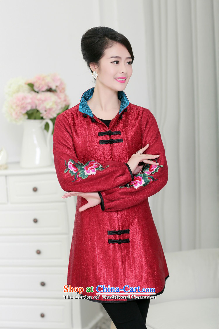 2015 Autumn and winter middle-aged ladies MOM pack for winter coat silk creases stylish collar in long cotton coat in Tang Dynasty warm jacket older Embroidery Stamp and sub-Black XL Photo, prices, brand platters! The elections are supplied in the national character of distribution, so action, buy now enjoy more preferential! As soon as possible.