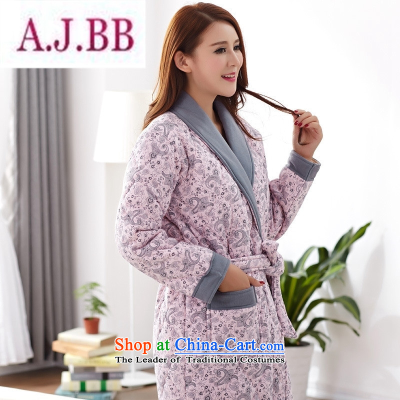 Ms Rebecca Pun and fashion boutiques of autumn and winter female robes long-sleeved pure cotton and cotton nighties thickened folder XL Lien Yi bathrobe homewear 8303 XXL,A.J.BB,,, shopping on the Internet