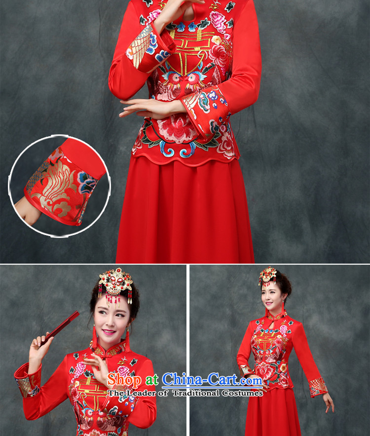 The privilege of serving-leung bows services red CHINESE CHEONGSAM wedding dress autumn and winter long-serving long-sleeved bride marry Wo Yi two kits cheongsam + model with 68 Head Ornaments L picture, prices, brand platters! The elections are supplied in the national character of distribution, so action, buy now enjoy more preferential! As soon as possible.
