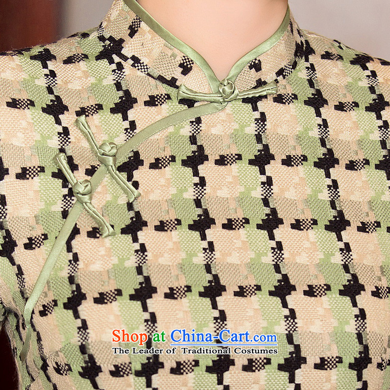 Yuan of stranded 2015 wool grid for winter qipao? retro improved cheongsam dress stylish girl cheongsam dress new thick HYM8101 grid color pixel YUAN YUAN XXL, SU) , , , shopping on the Internet