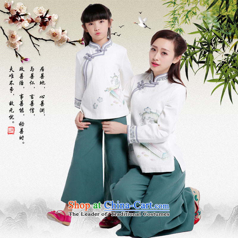 The girl with improved Han-chiu China wind Tang dynasty of ethnic Chinese women's cotton linen dresses shirt long-sleeved tea services XL  adult ,LO.MU beauty,,, shopping on the Internet