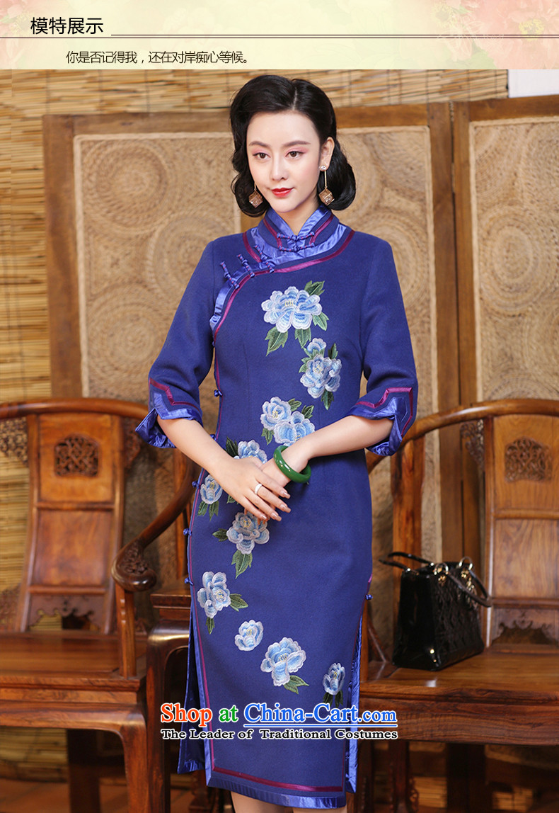 China-classic and elegant manners so gross Sau San embroidery cheongsam dress in winter long gown of Chinese New Year 2015 light blue - 15 days pre-sale prices, pictures, L brand platters! The elections are supplied in the national character of distribution, so action, buy now enjoy more preferential! As soon as possible.