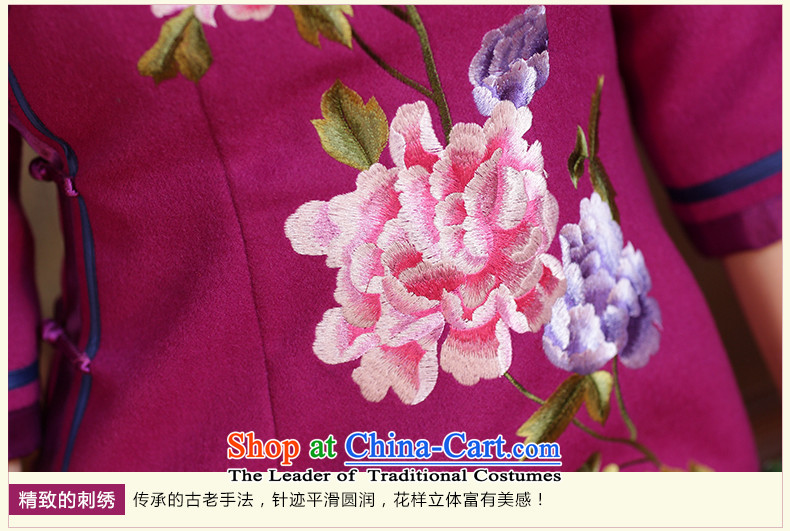 China Ethnic Classic waffle embroidery qipao gross? 2015 skirt the new long-sleeved autumn and winter of Chinese improved Couture fashion peach - 15 days pre-sale prices, pictures, L brand platters! The elections are supplied in the national character of distribution, so action, buy now enjoy more preferential! As soon as possible.