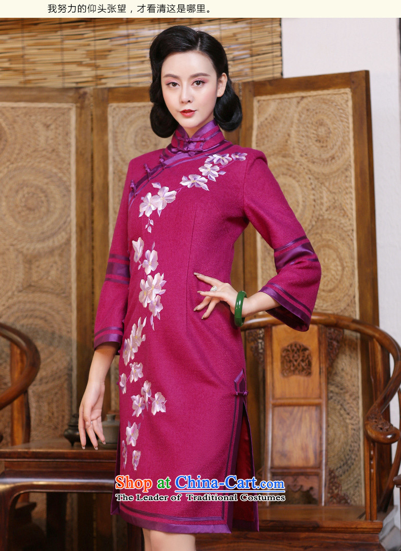 Chinese New Year 2015 classic ethnic improved daily embroidery gross is stylish qipao autumn and winter Ms. long-sleeved gown peach - the pre-Chinese 15 days of Placing Price, pictures, L brand platters! The elections are supplied in the national character of distribution, so action, buy now enjoy more preferential! As soon as possible.