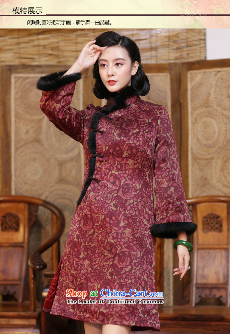 China Ethnic classic silk and cotton yarn folder cloud of incense thick long-sleeved daily Chinese cheongsam dress 2015 new autumn and winter suit - 15 days pre-sale prices, pictures, M brand platters! The elections are supplied in the national character of distribution, so action, buy now enjoy more preferential! As soon as possible.