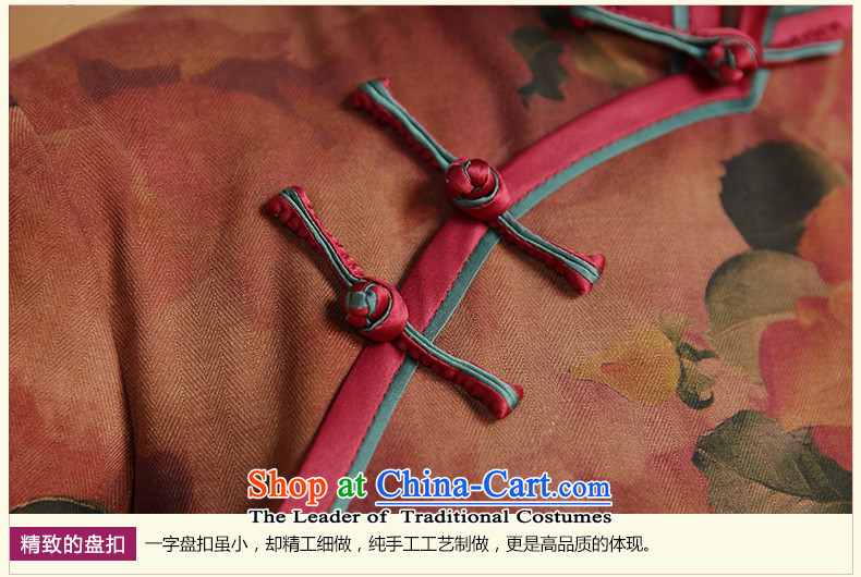 China Ethnic classic silk yarn-to-day long-sleeved cloud of incense cheongsam dress 2015 new autumn and winter stylish and elegant floral - Improved Sau San 15 days pre-sale prices, pictures, XL brand platters! The elections are supplied in the national character of distribution, so action, buy now enjoy more preferential! As soon as possible.