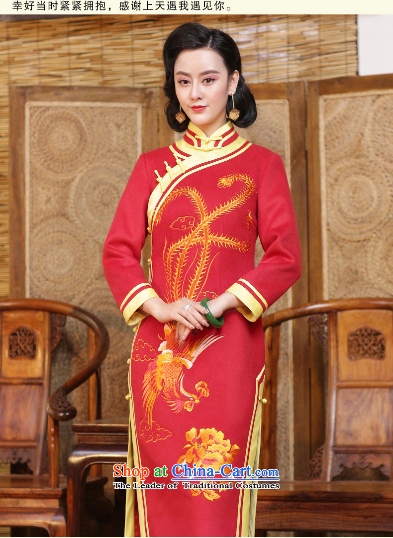 Chinese Classic double-side-red marriage ceremonies brides embroidery Qipao Length of autumn and winter dresses Chinese Dress red - 15 days pre-sale prices, pictures, XXXL brand platters! The elections are supplied in the national character of distribution, so action, buy now enjoy more preferential! As soon as possible.