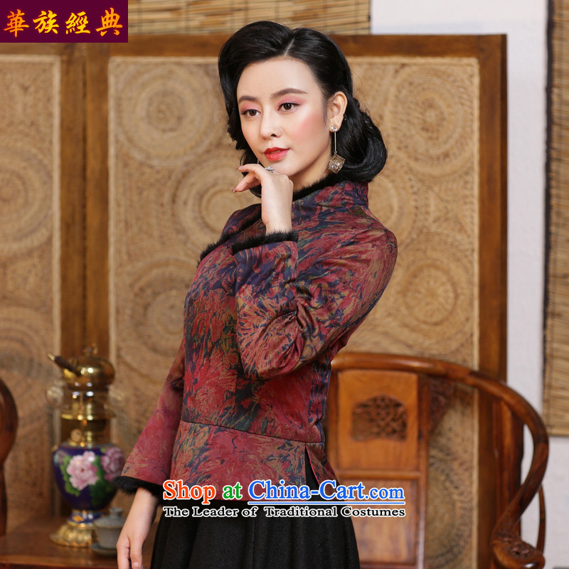 China Ethnic classic silk and cotton yarn folder cloud of incense thick Tang Dynasty of Korea Women's improved qipao wind jacket for winter 2015 suit - 15 days pre-sale XL, China Ethnic Classic (HUAZUJINGDIAN) , , , shopping on the Internet