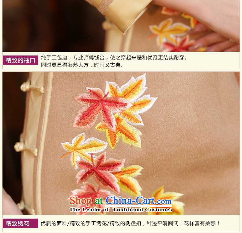 Chinese classic elegance of Sau San duplex-Embroidered Ms. long-sleeved qipao? skirt 2015 new autumn and winter improved stylish beige - 15 days pre-sale prices, pictures, L brand platters! The elections are supplied in the national character of distribution, so action, buy now enjoy more preferential! As soon as possible.