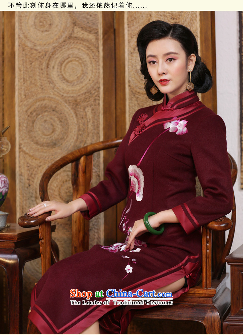 Chinese Classic double-side thickened the serb cheongsam dress upscale embroidered new 2015 autumn and winter improved Chinese Dress dark red - 15 days pre-sale S pictures, prices, brand platters! The elections are supplied in the national character of distribution, so action, buy now enjoy more preferential! As soon as possible.