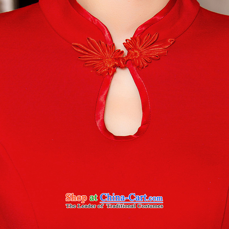 The cross-sa temperature of autumn and winter new cheongsam dress arts collar cotton quality improvement day-to-day long-sleeved cheongsam dress Sau San HY 6,118 cases  the cross-sa 2XL, red , , , shopping on the Internet