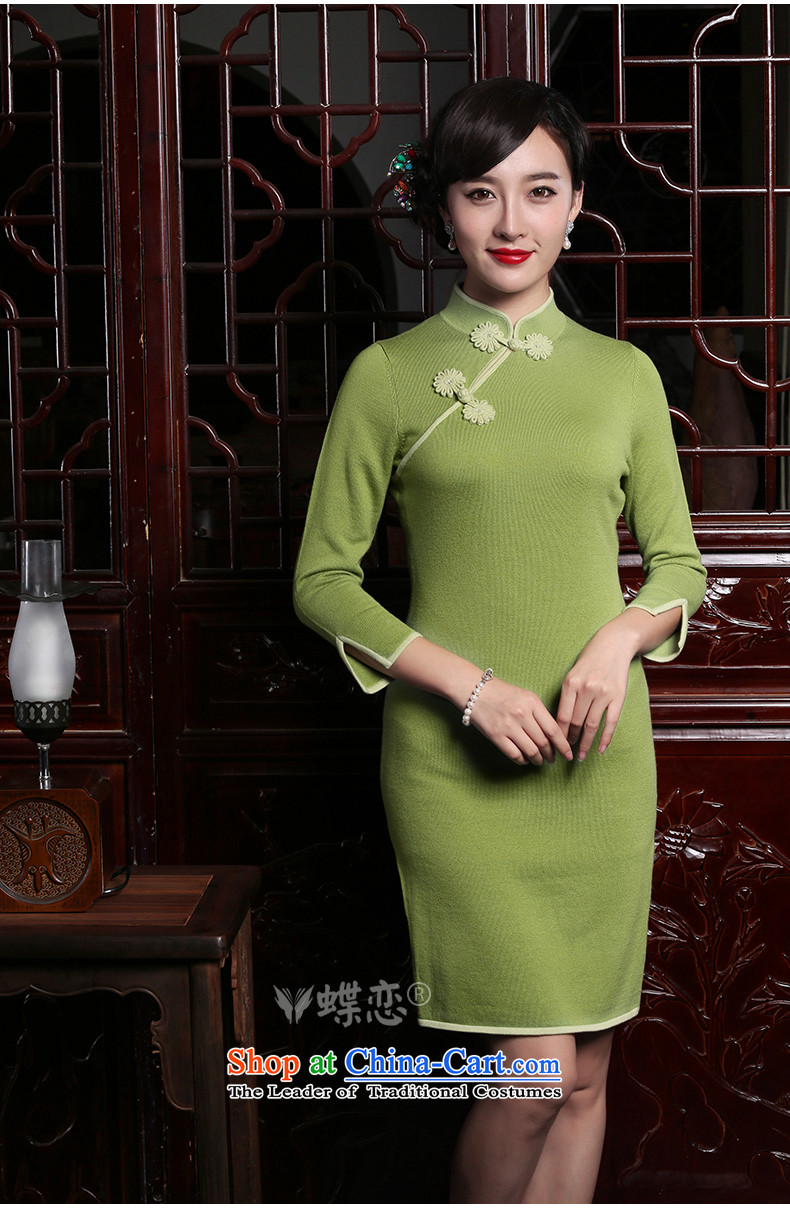 The Butterfly Lovers 2015 Fall/Winter Collections new retro wool cheongsam dress improved wear long-sleeved qipao stylish light green XL Photo, prices, brand platters! The elections are supplied in the national character of distribution, so action, buy now enjoy more preferential! As soon as possible.