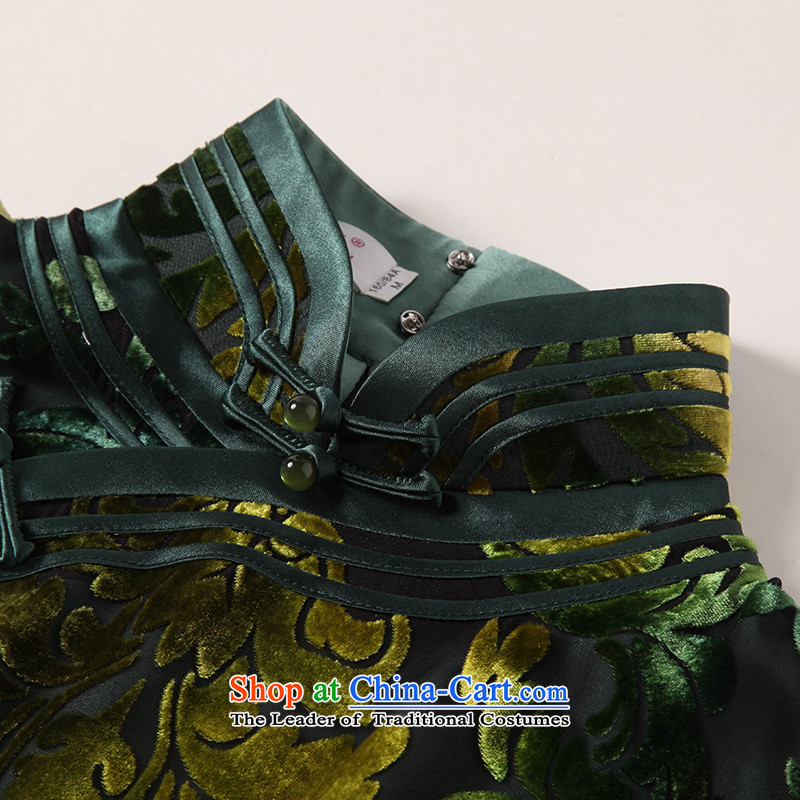 The seal of the new Silk burned down improved long qipao gown annual meeting of nostalgia for the high-end model mother dresses XXL, Green Seal decreased by , , , shopping on the Internet
